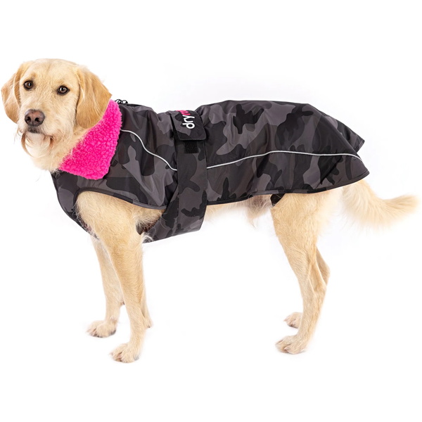 2026 Dryrobe Dog Coat V3DRDC - Black Camo / Pink